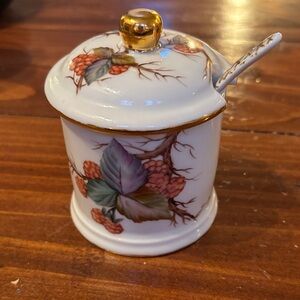 Czech Republic handmade jam jar w lid and spoon
